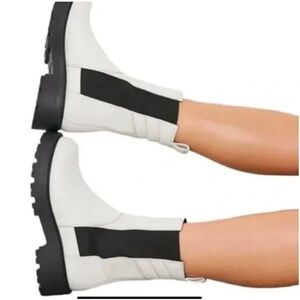 New Vagabond Cosmo 2.0 Chunky Chelsea Boot Off White Leather Sz 7